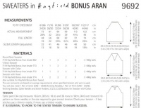 Knitting Pattern - Hayfield 9692 - Bonus Aran - Sweaters